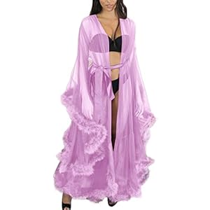 Erotische Minirok Women Fashion Sexy Tulle Robe Long Lingerie Nightgown Bathrobe Sleepwear Feather Bridal Robe Lace Lingerie