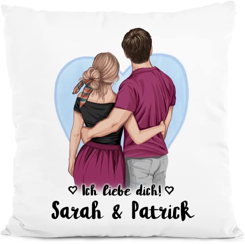 Tassenliebling® Kissen personalisiert Pärchen - Personalisiertes Geschenk für ihn zum Jahrestag - Partner Kissen - Liebesgeschenke Männer oder Frauen - Valentinstag - 40x40cm Cover