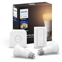 Philips Hue E27 White Ambience LED Smart Bulb Starter Kit (Compatible with Bluetooth, Amazon Alexa, Apple HomeKit, and Google Assistant)