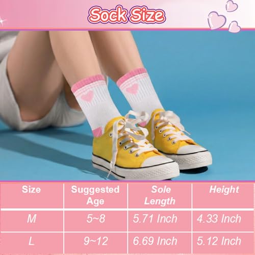 Jspupifip 6 Pairs Kids Boys Girls Crew Athletic Socks Children Cotton Striped Socks for Boys Girls Sports School Uniform 5-8Y — view 3