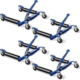 Car Dolly Jack Set of 4, Mechanical 1500-lbs Wheel Dolly, 9'' car Wheel Dolly Positioning Jack, Car Dollies for Vehicle Positioning & Auto Repair Moving, Blue