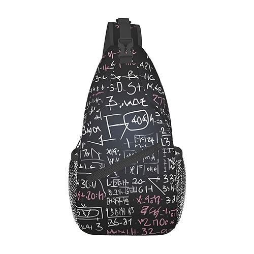 Sac à bandoulière homme femme noir léger, sacoche décontractée et sac de voyage mathématique