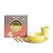 Bobo&Boo Bamboo 5 Piece Children’s Dinnerware, Sunshine Yellow, Non Toxic & Eco Friendly Kids Mealtime Set for Healthy Infant Feeding, Great Gift for Baby Showers, Birthdays & Preschool Graduations