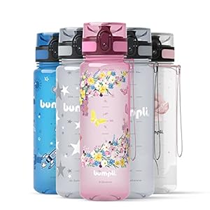 bumpli® – Trinkflasche Kinder mit verschiedenen Motiven – trinkflasche Kohlensäure geeignet & auslaufsicher – BPA-frei mit Fruchteinsatz – Perfekt für Schule, Kindergarten, Sport