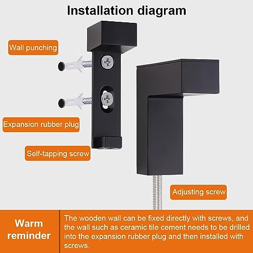 GmeDhc Glasklemme, 4 Stück Glasklemme, Gebürstet fertig, Klemmhalter Glas für 3-25MM Dickes Glas, Glasklemmhalter für Balustrade Treppe Handlauf, Schwarz