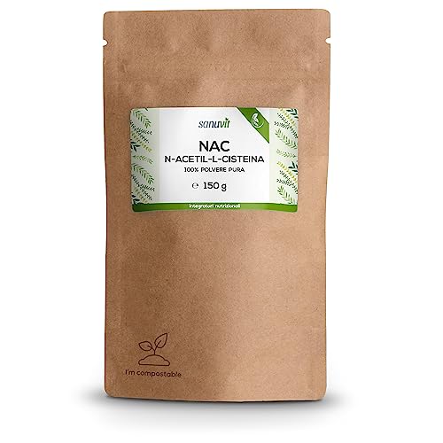 Sanuvit® - NAC in polvere | 150g per sacchetto | Fornitura per 6 mesi | N-acetil-L-cisteina | Elevata biodisponibilità e tolleranza | Vegano