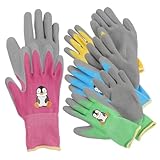 [ORFOFE] 4組子供用園芸手袋 双 防水 耐摩耗 滑り止めデザイン 多用途で な