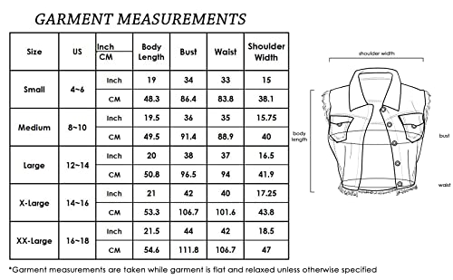 Anna-Kaci Womens Juniors Cotton Rivet Denim Sleeveless Crop Vest Jean Jacket, Off White, Xx-Large #TOP6