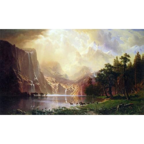 Reproduction d'art toile roulée Sierra Nevada Bierstadt 76,2x101,6cm couleurs durables