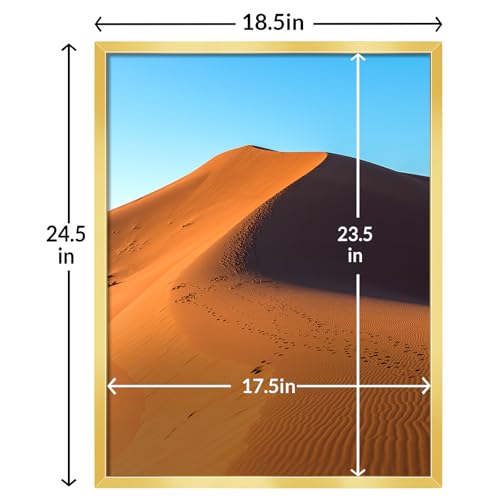 Image of LaVie Home 18x24 Picture Frame for Wall Display, 18x24 Gold Picture Frame with HD Plexiglas, 18 x 24 Poster Frame 1 Pack, Display Frame for Vertical or Horizontal, Classic Collection