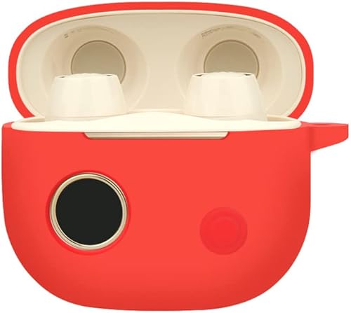 Miniatura 2 de Juego de 2 fundas protectoras de silicona suave compatibles con auriculares Edifier a U2, funda protectora con llavero para Edifier TOU2 (rojo +