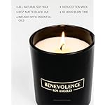 Benevolence LA Rose & Sandalwood Scented Candle | Soy Christmas Candles, Black Candle for Home | Holiday Candles Gifts for Women and Men | Home Fragrance | Aromatherapy | 8oz, 45 Hour Burn - Image 3