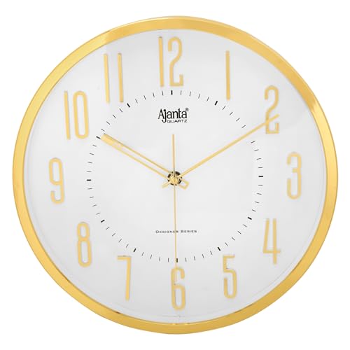 Image of Ajanta Clock Wall Clock for Home and Offices Silent Sweep Movement 12 Inches Wall Clock Wall Watch (White 30 x 30 x 4 cm)
