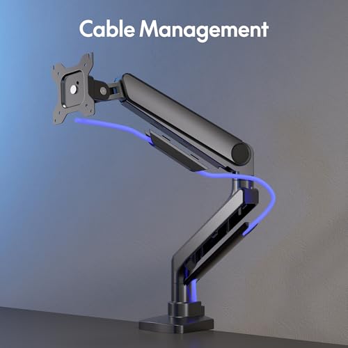 Image of FlexiSpot Ultrawide Monitor Arm, Monitor Stand for 17 to 49 inch Screens Holds up to 44 Lbs, Adjustable Gas Spring Arm with C Clamp & Grommet Base for Gaming Office, 75 /100 VESA Mount, Black