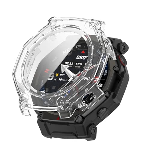 For Amazfit T-rex 3 Pro 48MM P[X ی KXtB ̌^ Jo[ YANMONGI KX یtB ^b`x ho ߗ hw Sʕی Ռz ȈՒE یJo[ Amazfit T-rex 