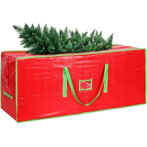 Christmas Tree Storage Bag - Fits Up to 9 ft Tall Artificial Tree, Christmas Tree Storage Box Strong Handles & Zippers Waterproof Material Cover