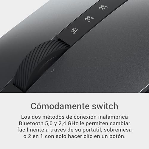 Ratón inalámbrico multidispositivo Dell MS5320W gris con conexión fluida 6