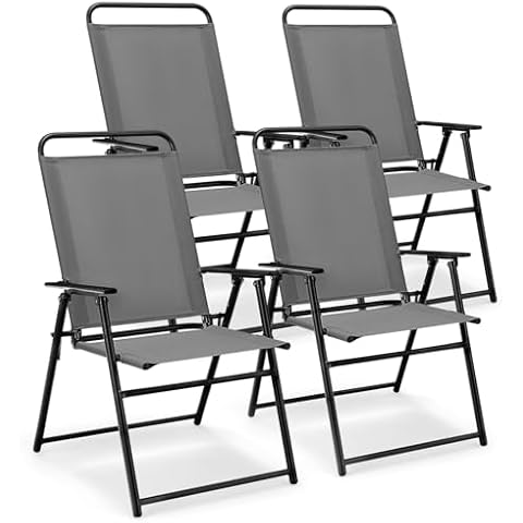 Tangkula Patio Folding Dining Chairs Set of 4 Cover