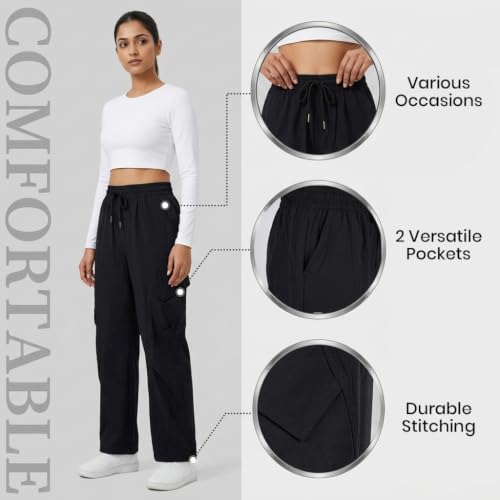 Image of Venzina Women's High Waist Straight Leg Pants, Lightweight Quick-Dry & ICY Cool Trousers for Business Casual, Office. Travel, Work, Elegant Comfort Everyday