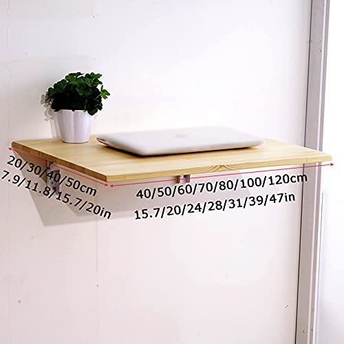 Table murale pliante durable à abattant avec supports en bois - 3
