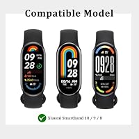 Meliya für Xiaomi Smart Band 9/10/8 Armband Damen Herren, Weich Metall Ersatzarmband für Xiaomi Mi Band 10/9/8 – Ansicht 2