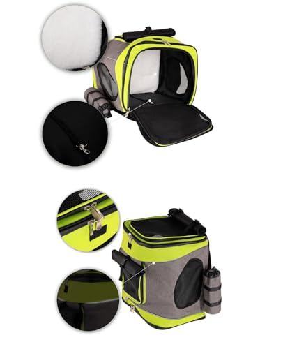 Mochila para perros lionto gris y verde ideal para paseos y excursiones cómodas 5