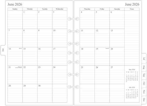 newestor 2026-2027 Monthly Planner Refills 5.5 x 8.5 for Mini Binder 19 Months from Jun 2026 to Dec 2027 Desk Size