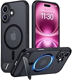 Temdan Magnetic Compatible with iPhone 16 Plus Case, [Built-in Invisible Kickstand][Compatible with MagSafe] [Military Grade Shockproof] Slim Translucent Matte Phone Case for iPhone 16 Plus 6.7'