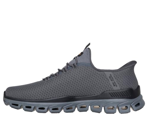 Skechers Skechers Men's Glide-Step Noxus Hands Free Slip-in Sneaker,Charcoal/Orange,11 Wide