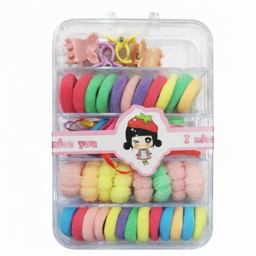Image of Hair Accessories Combo Set for Baby Girls, Toddlers, Kids & Teens | Rubber Bands, Hair Clips, Mini Claws & Beads | All-in-One Everyday Hair Kit | Vibrant Colours & Mixed Designs (60 Pcs Combo)