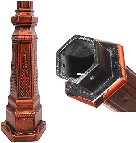 Lámpara de pie exterior roja bronce 3 luces estilo retro miniatura 5