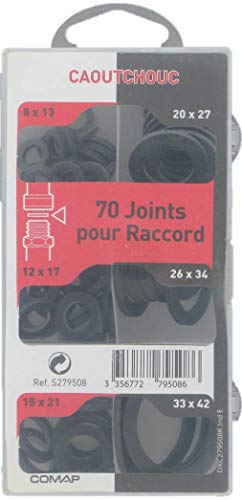 Comap Coffret 70 Joints Caouthouc pour Raccord S279508 Noir