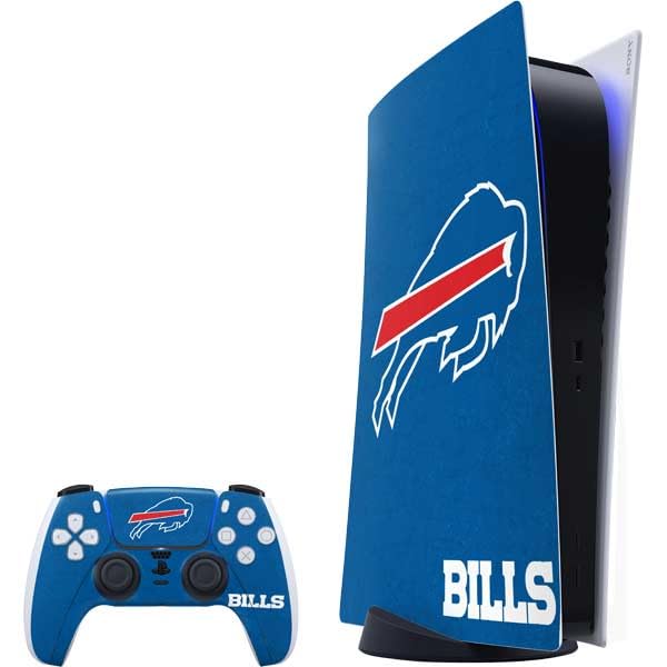 Skinit Decal Gaming Skin Compatible with PS5 Bundle - Officially Licensed NFL Buffalo Bills Distressed Design