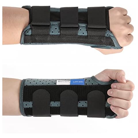 Wrist Support Brace - Carpal Tunnel Wrist Splint Night Wrist Brace Right /Left Hand With 3 Metal Splints Hand and Wrist Brace Wrist Support for Joint Pain Relieves Wrist Pain, Sprains, Tendonitis RSI Cover