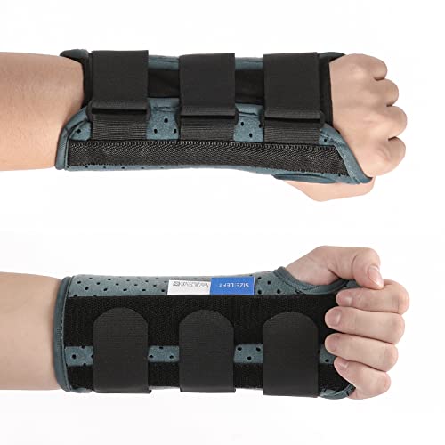 Handgelenkbandage - Karpaltunnel-Handgelenkschiene, Nacht-Handgelenkbandage, rechts/links, mit 3 Metallschienen, Hand- und Handgelenkbandage, Verstauchungen, Sehnenentzündungen RSI Cover