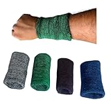 RAR SPORTS Cotton Wrist Bands for Men & Women | Soft, Stretchable & Sweat Absorbing Wristbands for Gym, Running, Tennis, Basketball & Sports | 7.5 cm – Pack of 2 Pairs (3 inches)