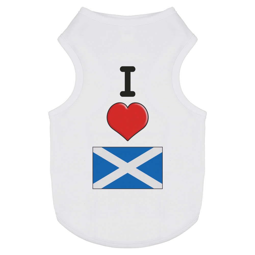 Azeeda 'I Love Scotland' Pet Dog/Cat T-Shirt, XS (PT00093988)