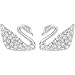 Swarovski Swan Pierced Rhodium Plated White Earrings 1116357