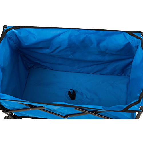 Sunjoy Odell Collapsible Folding Wagon Cart with Wheels, Blue