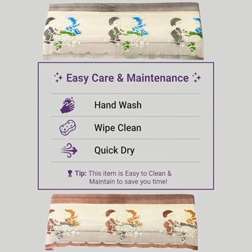 Image of Combo Cotton Net Split AC Cover Indoor Unit for 1.5Ton Capacity AC, Premium Work Indoor AC Dust Protection Cover Designer Summer Ac Cover for 1.5Ton Ac (38 X 15.35 X 7.8 inch, Brown & Grey)