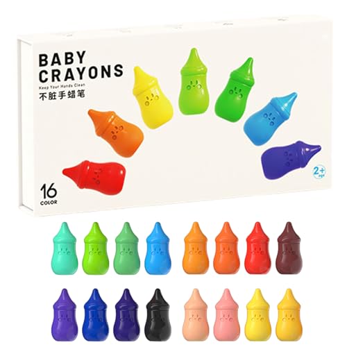 Lápices de Coloración de Cera, Lápices de Palm Grip, Lápices de colores para colorear, palos de lápiz de pintura en forma de botella, fácil de tomar en la mano, para, niños y niñas