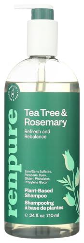 Renpure Plant Based Tea Tree and Rosemary Refresh and Rebalance Shampoo - Soothes Dry Scalp -...