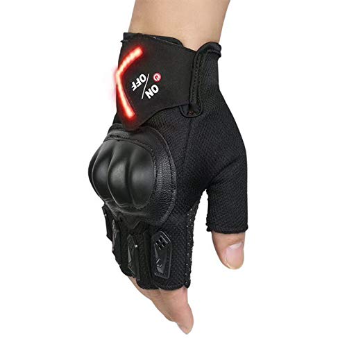 ZCVB Gants De Cyclisme avec Clignotant D'avertissement Gants Demi-Doigts D'été Mesh Respirant Gants De Lampe De Poche LED pour Gym VTT Riding Running Exercice,XL Cover