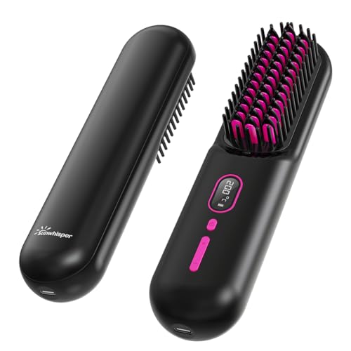 Cordless Hair Straightener Brush with 200 Million Anion, Portable...