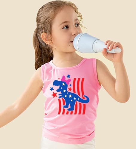 Image of 4th of July Tank Tops Boys Girls American Flag Shirts Kids Patriotic USA T-Shirt Cotton Sleeveless Tees Tops 1-7T
