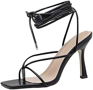 jsy♡ Hingswink Women's Rhinestone Sparkly Low Heel Strappy