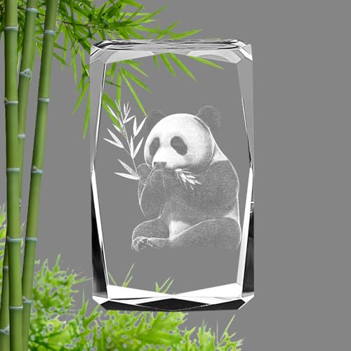 YATOSEEN 3D Laser K9 Kristall Panda Ornament Figur, Geschenke, Heimdekoration, Bastel Panda Geschenkideen für Panda Liebhaber, Freundin, Ehefrau, Mutter, Paare, Jahrestag, Besonderes Geschenk