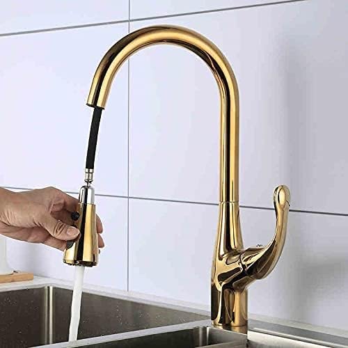 Nouveau robinet de cuisine extractible mitigeur d'évier chrome à rotation pour îlot central
