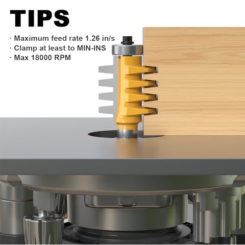 Image of Professional Finger Joint Router Bit 1 /2 inch Shank, Reversible Finger Glue Joint Router Bit for Woodworking, Finger Joint Bit, Joinery Router Bit for DIY Door Table Cabinet Shelve Furniture