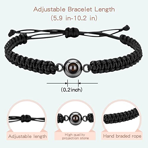 Custom Bracelets With Picture Inside, Personalized Bracelets With Photos, Couples Bracelets Customized, Circle Photo Handmade Braided Rope Bracelet, Birthday Anniversary Memorial Christmas Gifts #TOP1